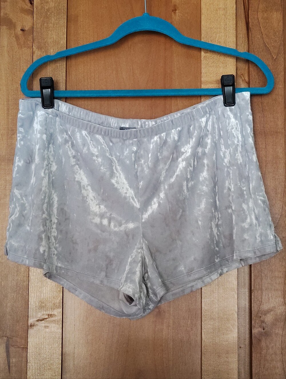 Aerie Silver Gray Crushed Velvet Sleep Lounge Shorts Large
